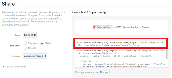 share google plus button Botão Compartilhar do Google+