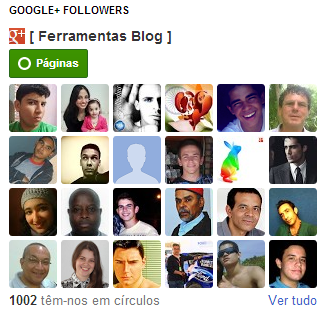 Gadget do Google Plus followers seguidores para Blogger