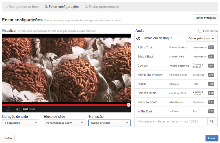 Criando apresentação de fotos no Youtube