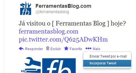 Incorporar Tweet no Blog