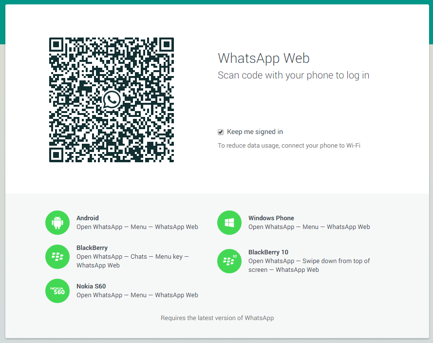 tela do novo WhatsApp Web
