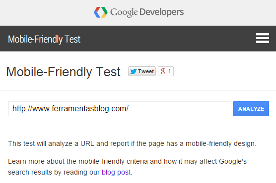 Teste Google mobile-friendly